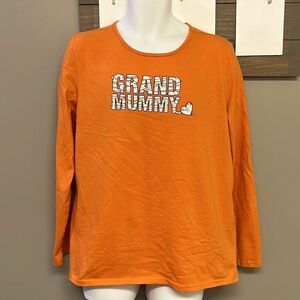 Holiday Edition Halloween Orange Grand Mummy Long Sleeve T-Shirt- XL